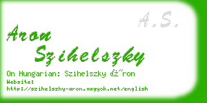 aron szihelszky business card